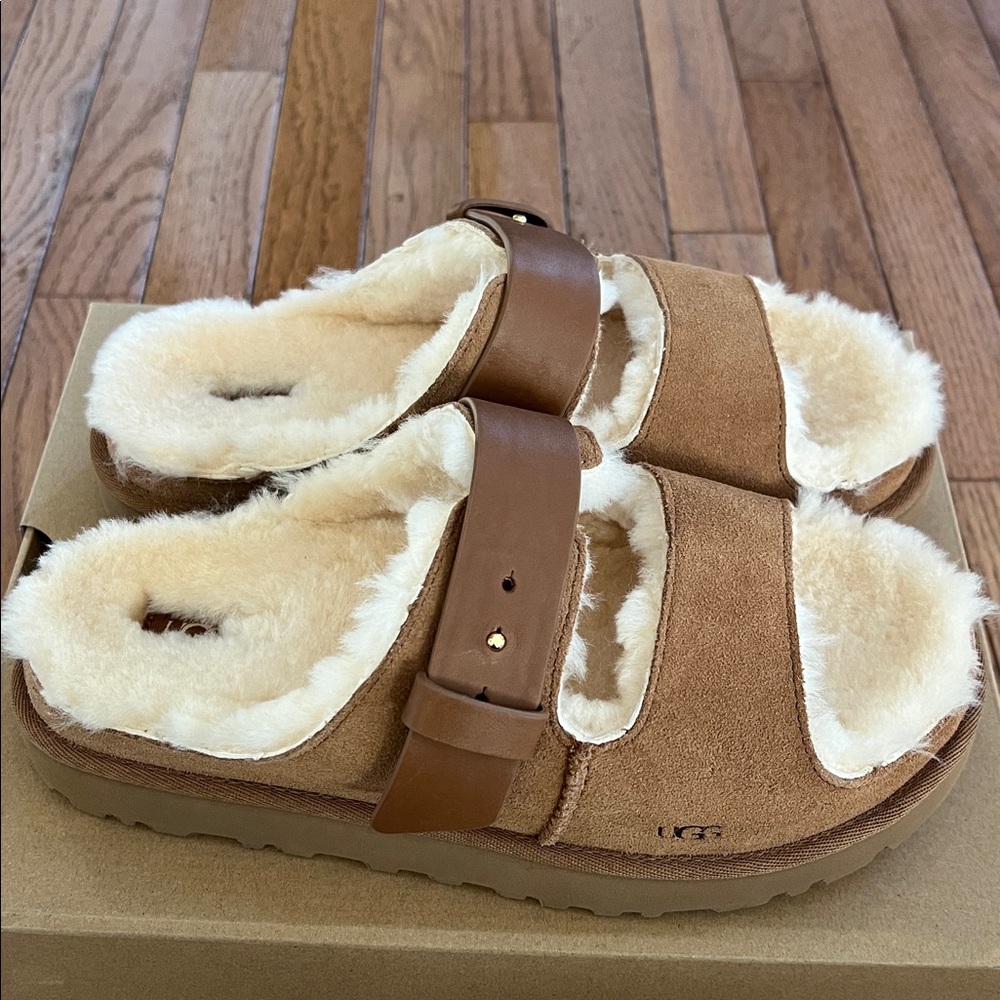 UGG women’s Greenport Strap Suede Slide Sandals - Picture 4 of 16